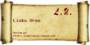 Lisko Uros névjegykártya